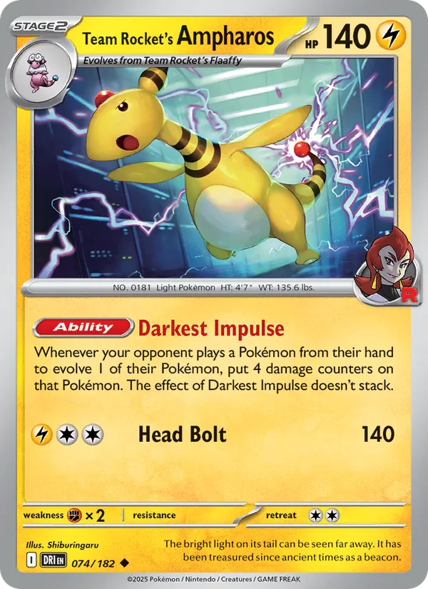 Ampharos da Equipe Rocket 074/182