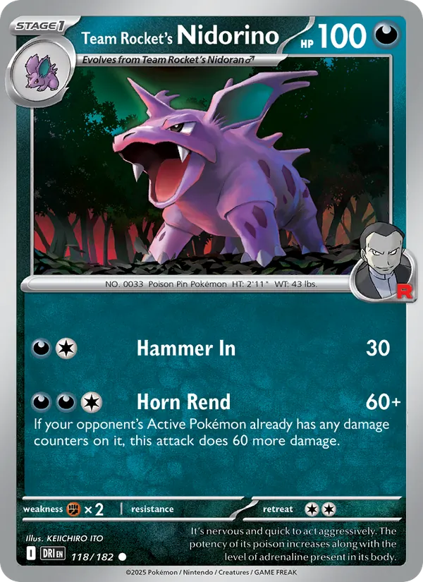 Nidorino da Equipe Rocket 118/182